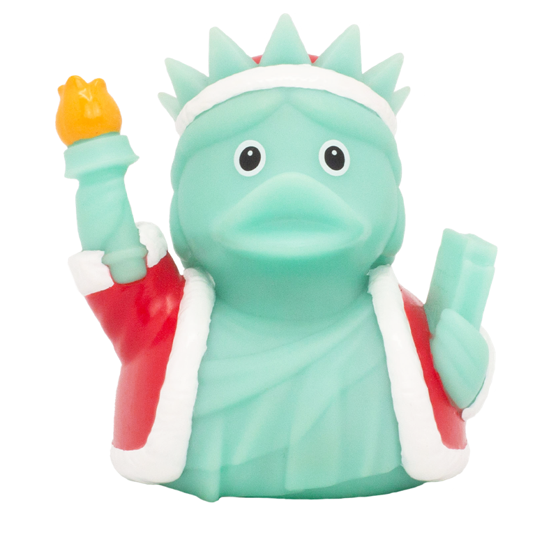 Xmas Freiheitsstatue Freedom Weihnachten Badeente Quietscheente Gummiente Lilalu