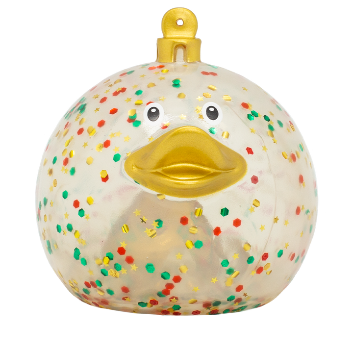 Glitzer Weihnachtskugel Christbaumschmuck Ente Badeente Quietscheente Lilalu