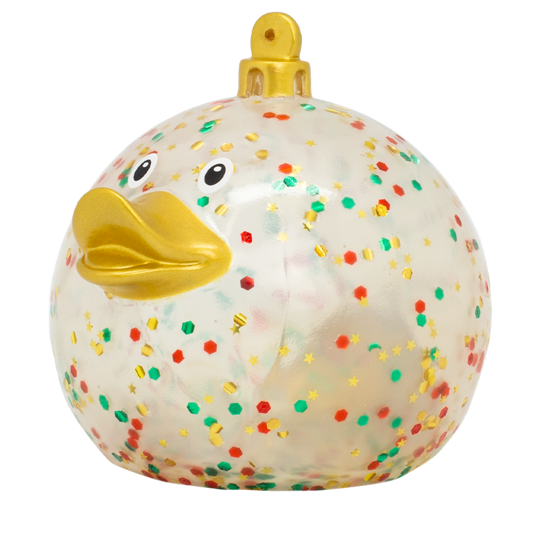 Glitzer Weihnachtskugel Christbaumschmuck Ente Badeente Quietscheente Lilalu
