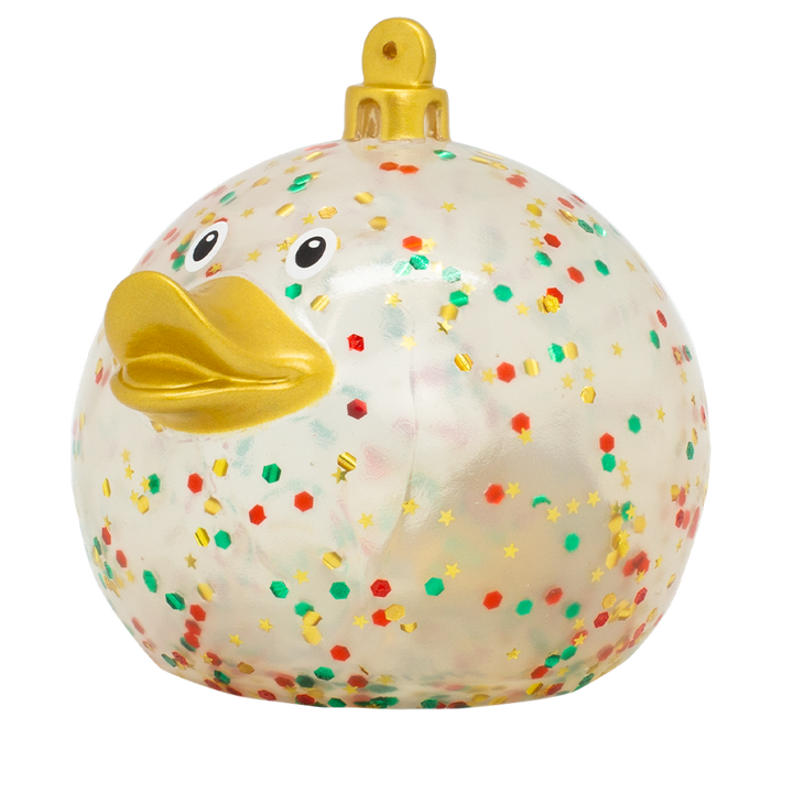 Glitzer Weihnachtskugel Christbaumschmuck Ente Badeente Quietscheente Lilalu