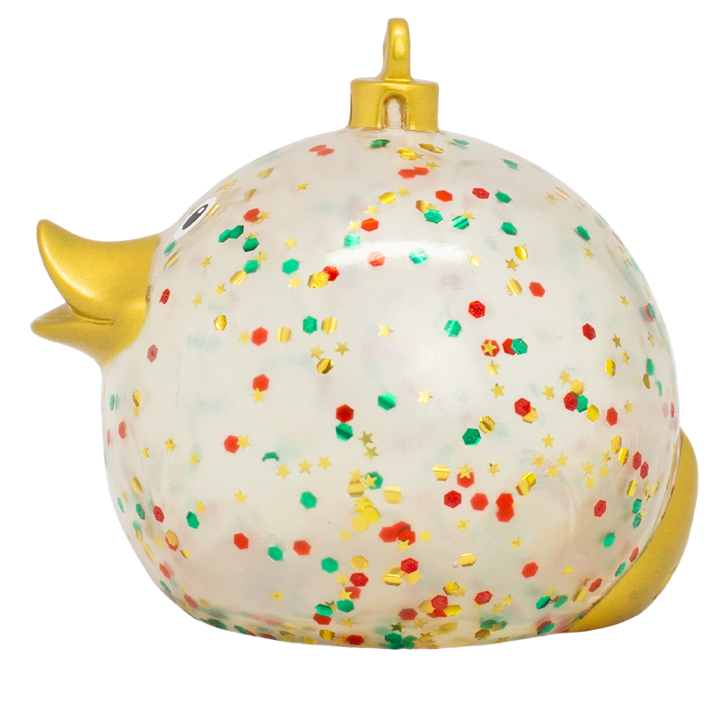 Glitzer Weihnachtskugel Christbaumschmuck Ente Badeente Quietscheente Lilalu