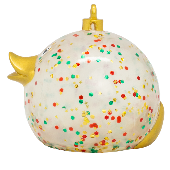 Glitzer Weihnachtskugel Christbaumschmuck Ente Badeente Quietscheente Lilalu
