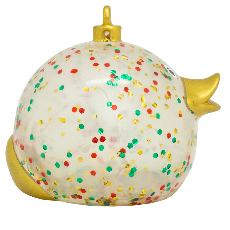 Glitzer Weihnachtskugel Christbaumschmuck Ente Badeente Quietscheente Lilalu