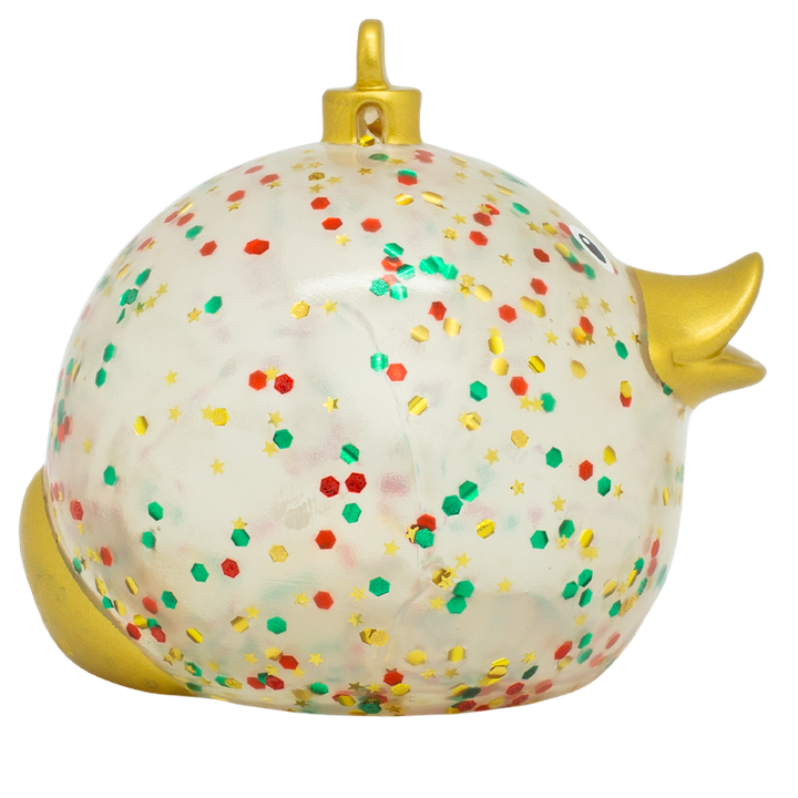 Glitzer Weihnachtskugel Christbaumschmuck Ente Badeente Quietscheente Lilalu