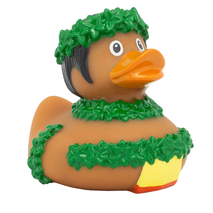 Hawaiianer Ente Badeente Quietscheente Gummiente Lilalu