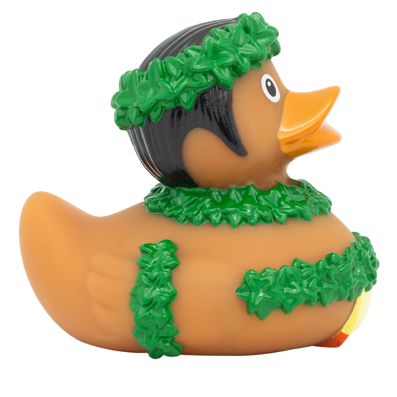 Hawaiianer Ente Badeente Quietscheente Gummiente Lilalu