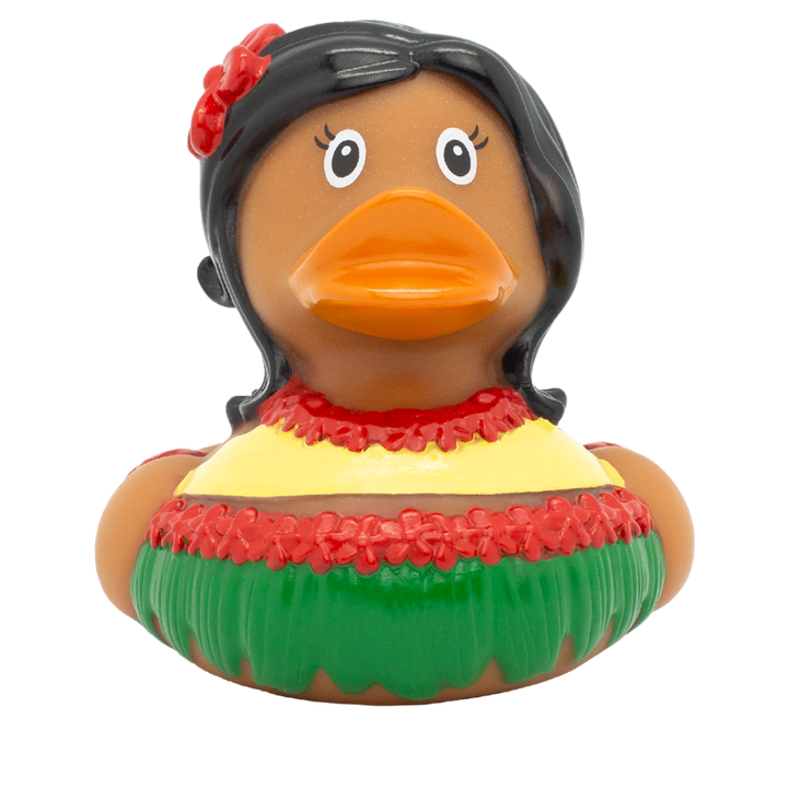 Hawaiianerin Ente Badeente Quietscheente Gummiente Lilalu