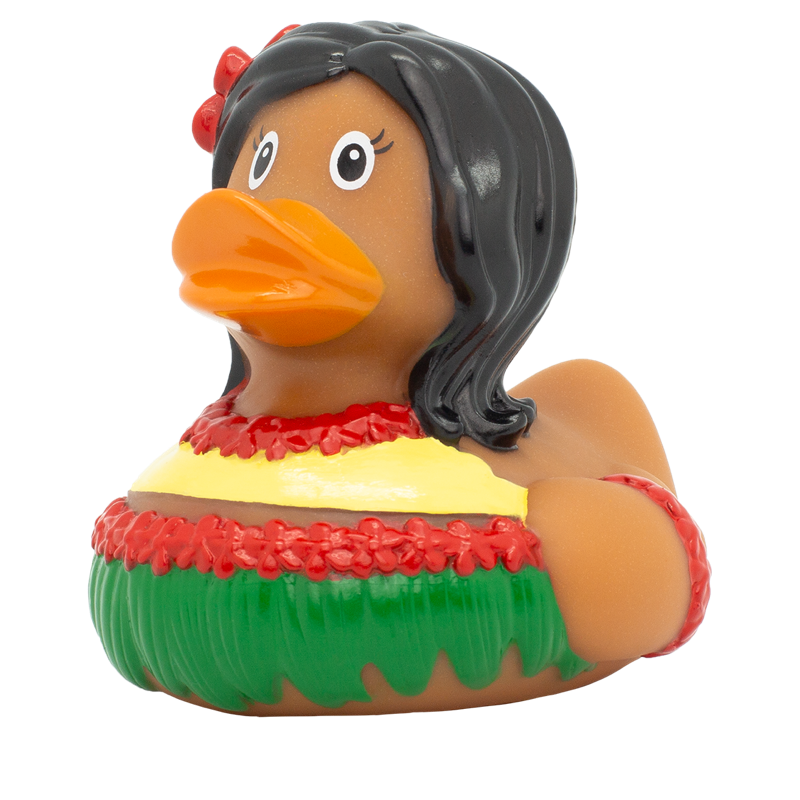 Hawaiianerin Ente Badeente Quietscheente Gummiente Lilalu