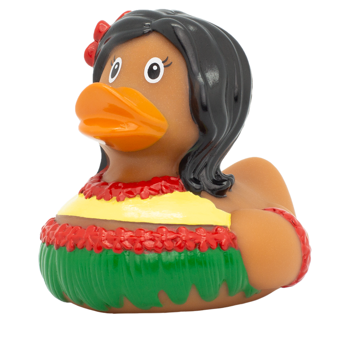 Hawaiianerin Ente Badeente Quietscheente Gummiente Lilalu