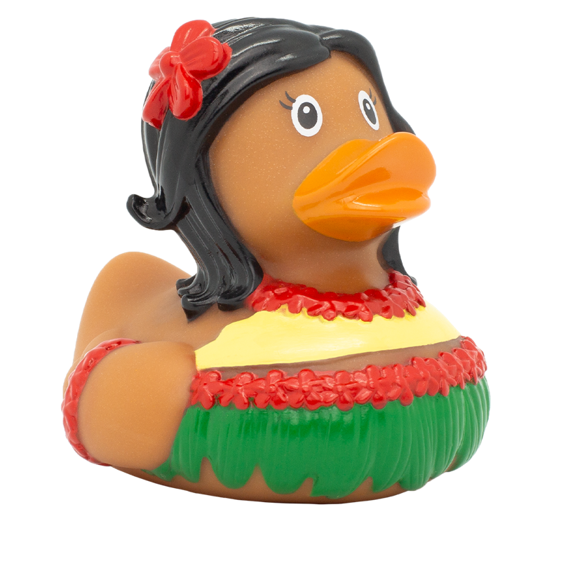 Hawaiianerin Ente Badeente Quietscheente Gummiente Lilalu