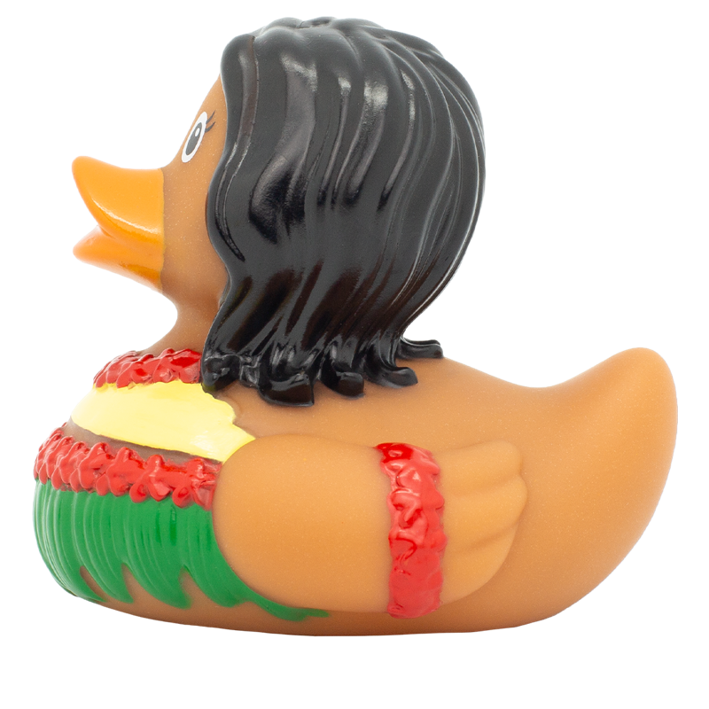 Hawaiianerin Ente Badeente Quietscheente Gummiente Lilalu