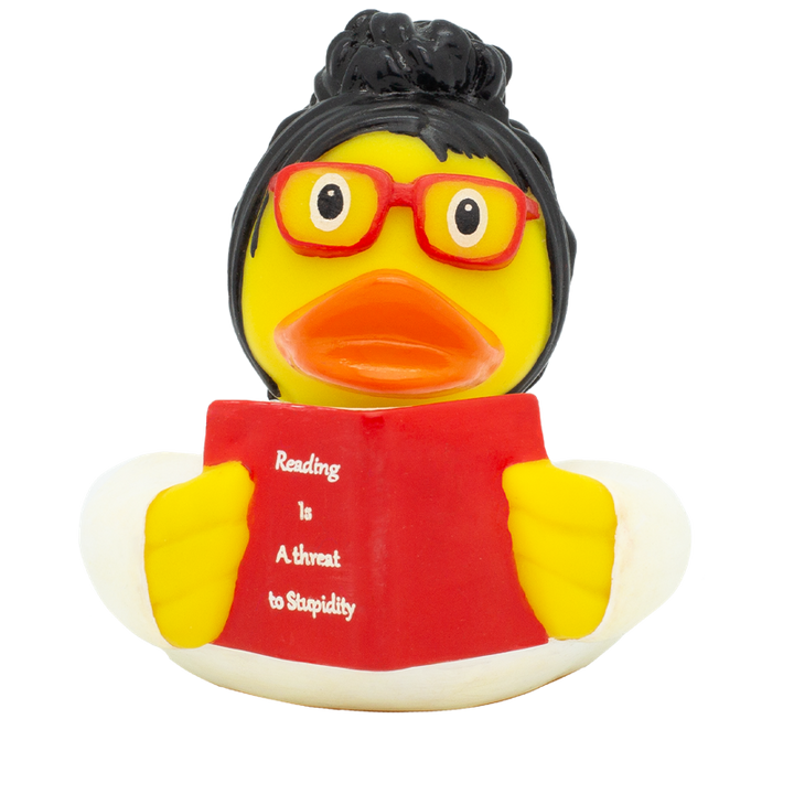 Leserin Lesen Bücherliebhaberin Badeente Quietscheente Gummiente Lilalu