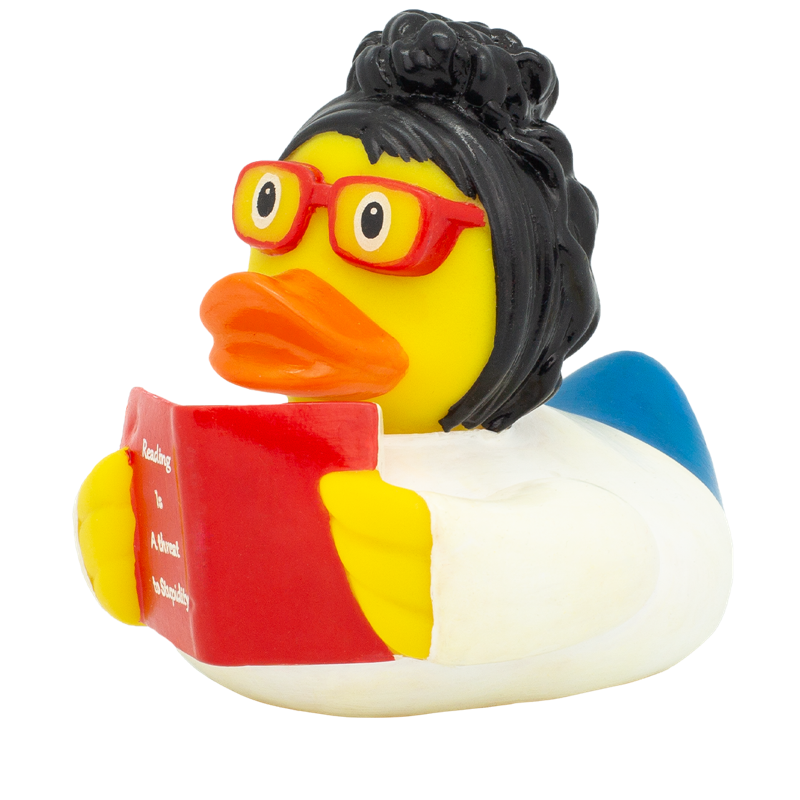 Leserin Lesen Bücherliebhaberin Badeente Quietscheente Gummiente Lilalu