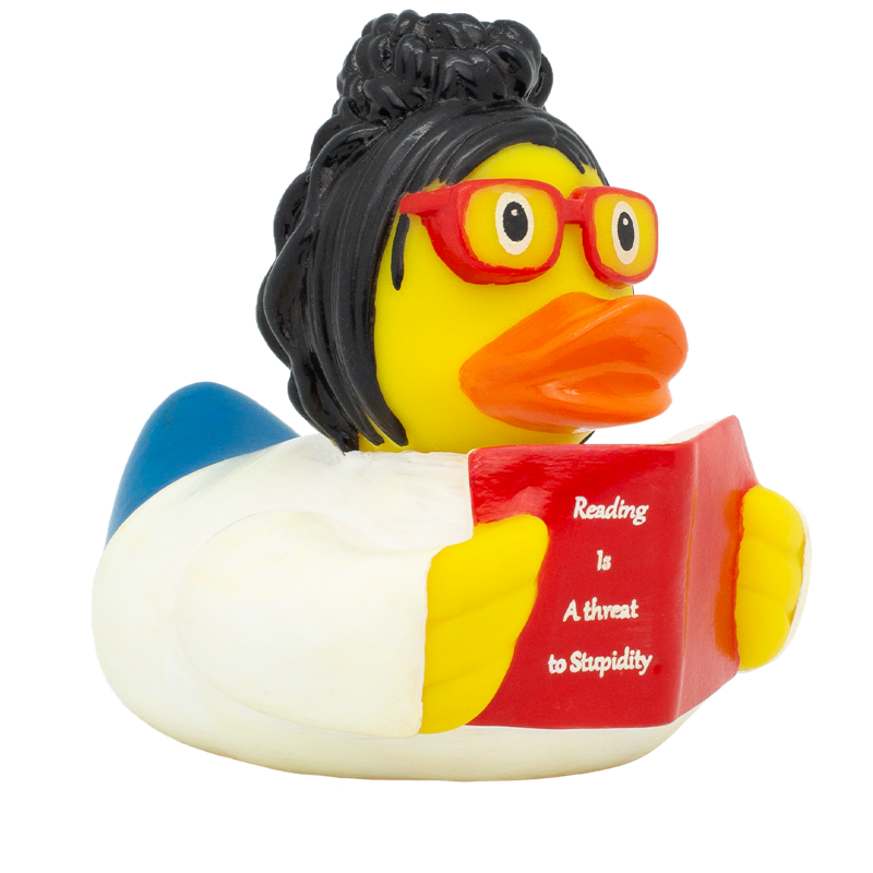 Leserin Lesen Bücherliebhaberin Badeente Quietscheente Gummiente Lilalu