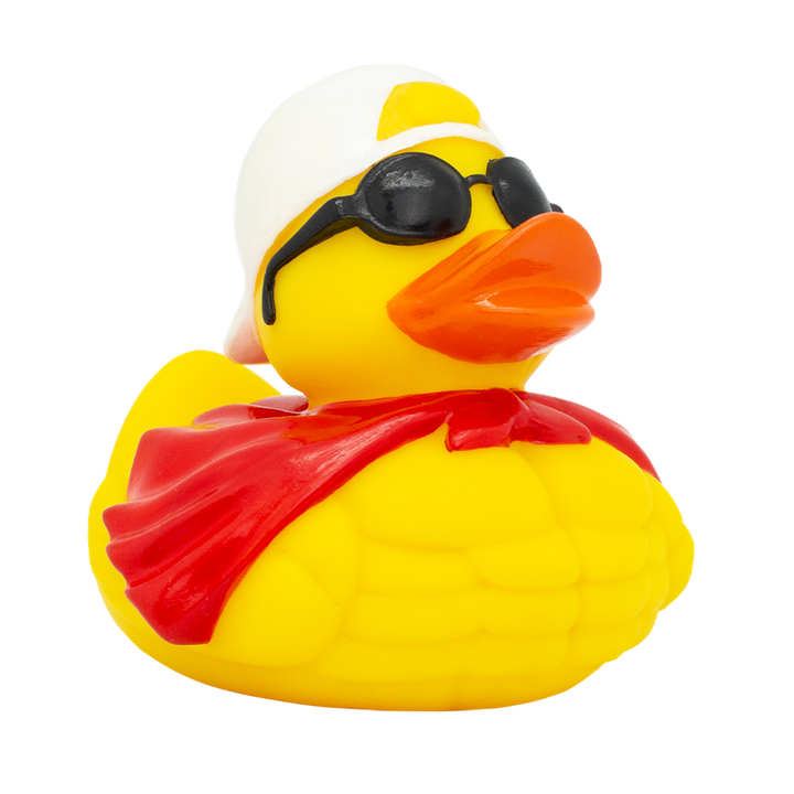 Super Ente Badeente Quietscheente Gummiente Lilalu