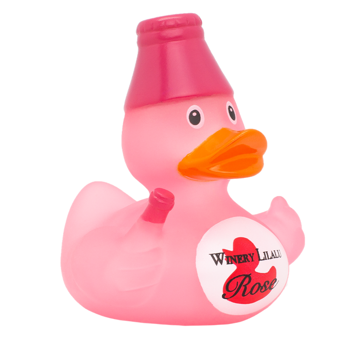 Wein Rose Ente Badeente Quietscheente Gummiente Lilalu