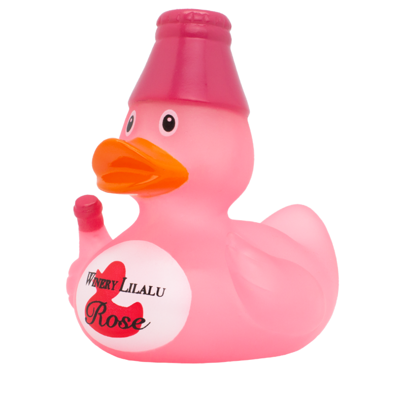 Wein Rose Ente Badeente Quietscheente Gummiente Lilalu