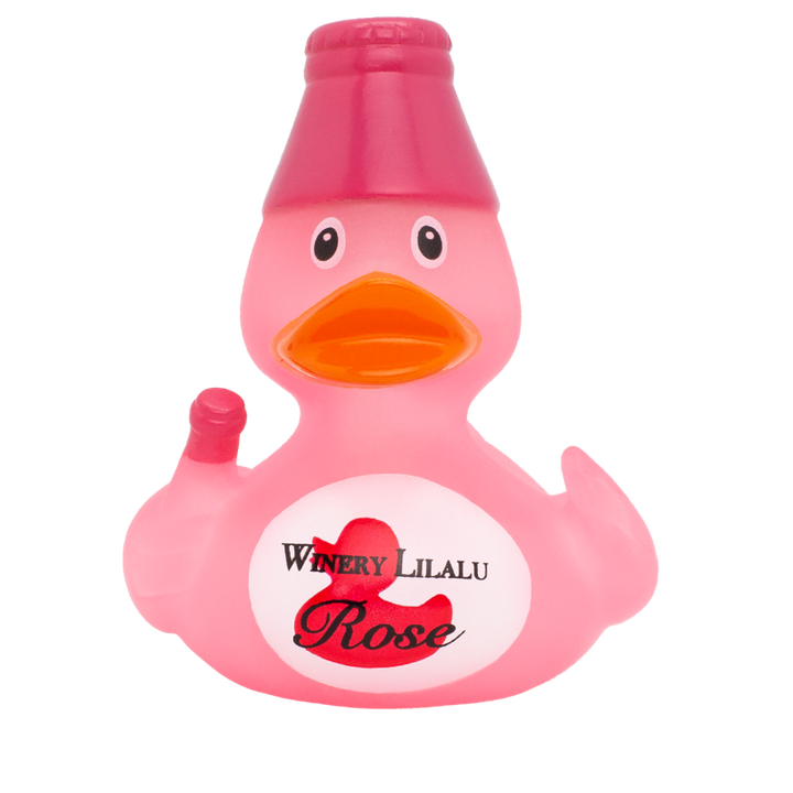 Wein Rose Ente Badeente Quietscheente Gummiente Lilalu