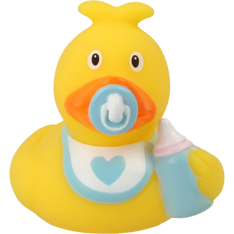 Mini Baby Ente Junge Blau Badeente Quietscheente Lilalu