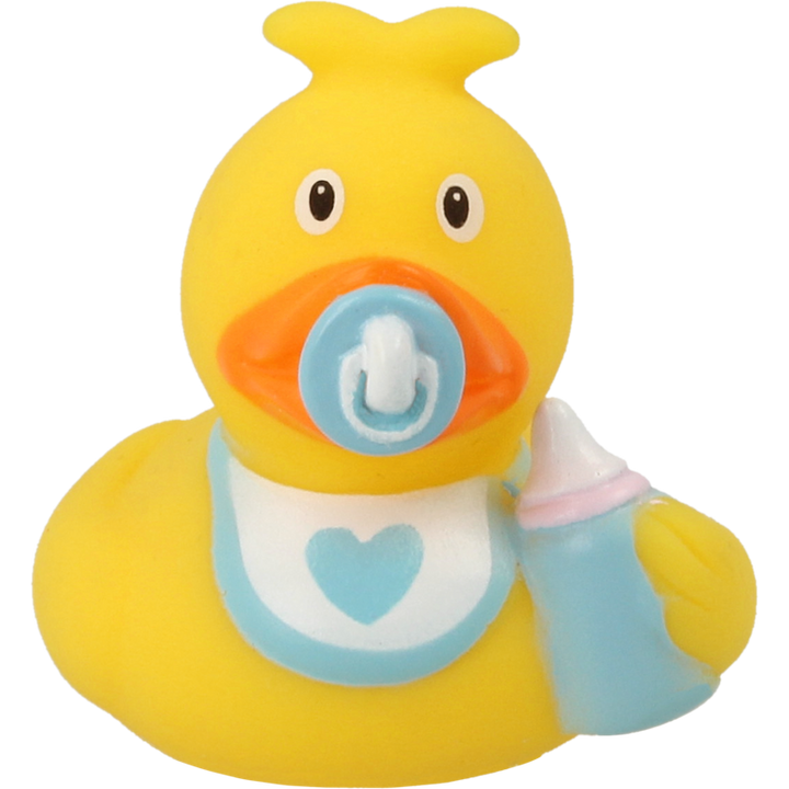 Mini Baby Ente Junge Blau Badeente Quietscheente Lilalu