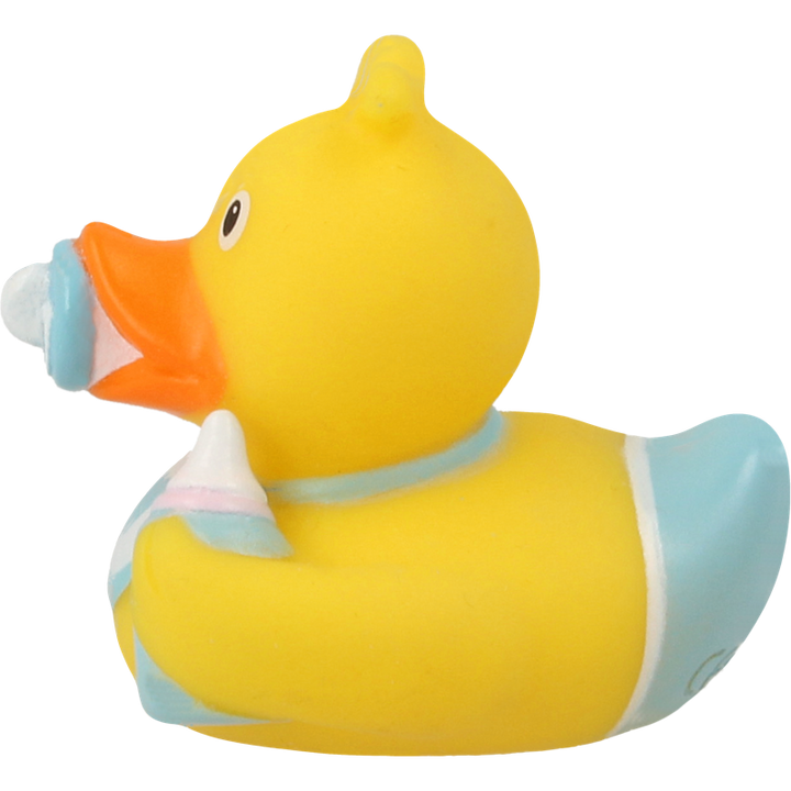 Mini Baby Ente Junge Blau Badeente Quietscheente Lilalu