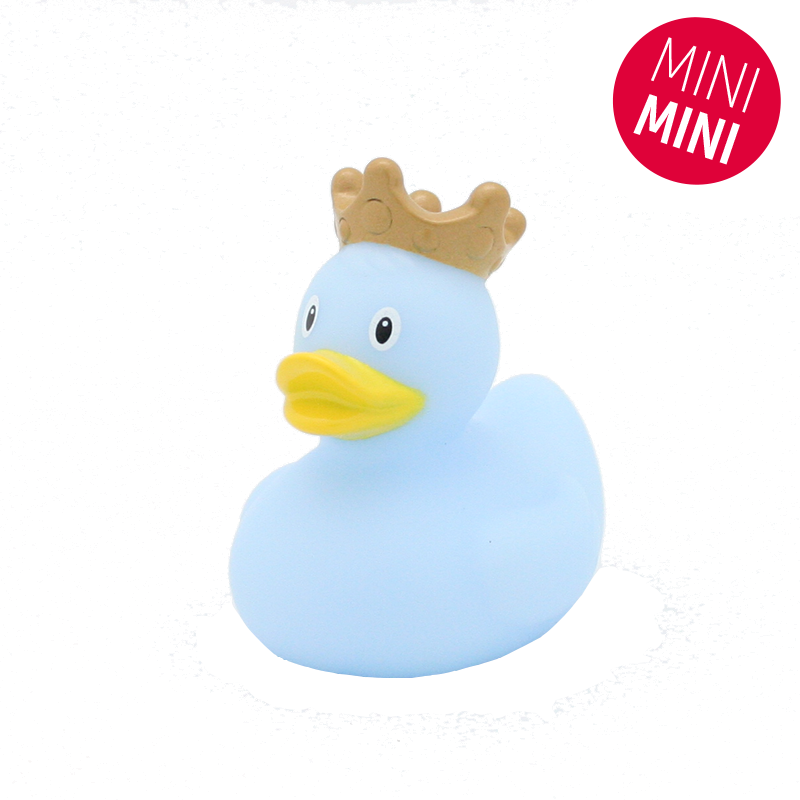 Mini Ente Krone Hellblau Badeente Quietscheente Gummiente Lilalu