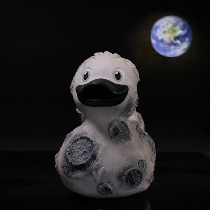 Moon Art Duck Kunstobjekt Kunsthandwerk Dekofigur von Kwnna