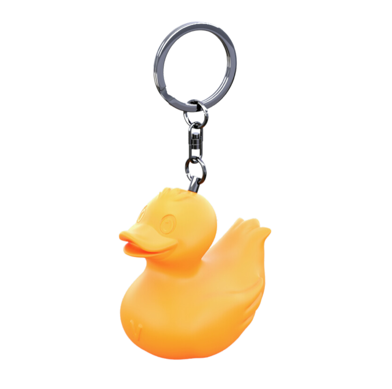 Ente Orange Schlüsselanhänger aus Gießharz Duckychain Ducklin