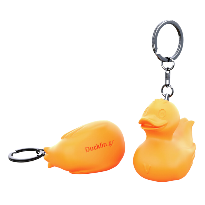 Ente Orange Schlüsselanhänger aus Gießharz Duckychain Ducklin