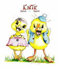 Passepartout Bild "Ente-Süss-Sauer" 24 x 30 cm Heidemarie Brosien