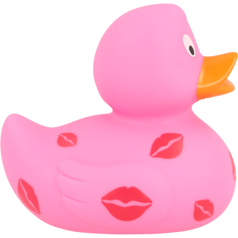 Kussmund Ente Pink Badeente Quietscheente Gummiente Lilalu