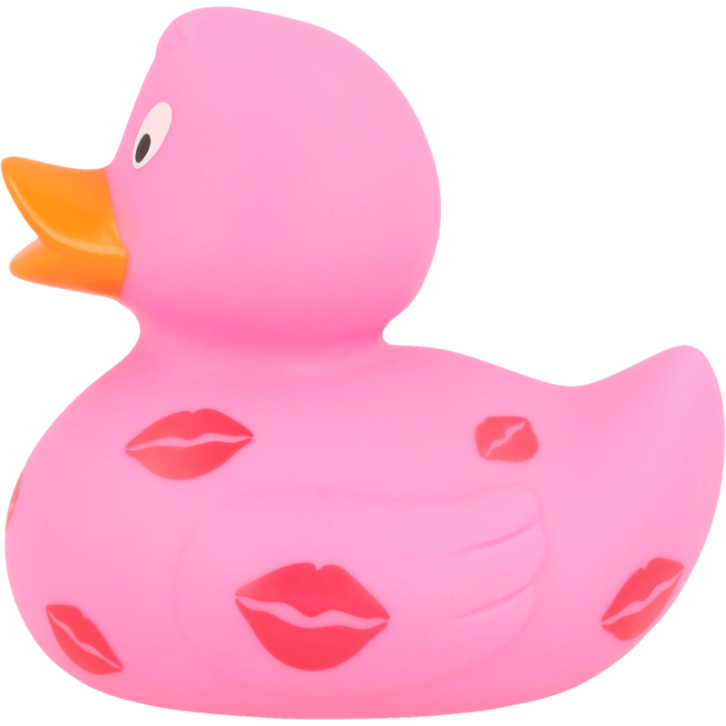 Kussmund Ente Pink Badeente Quietscheente Gummiente Lilalu