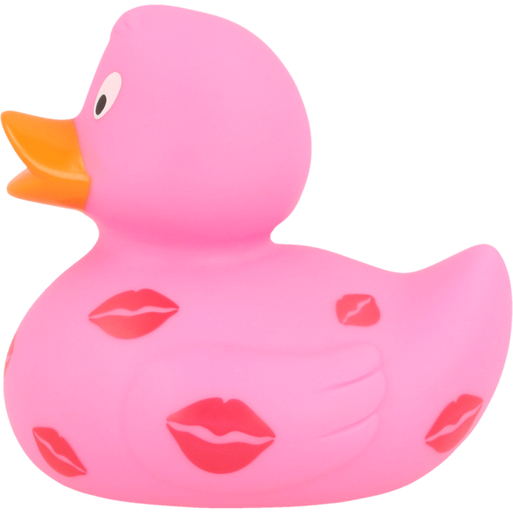 Kussmund Ente Pink Badeente Quietscheente Gummiente Lilalu