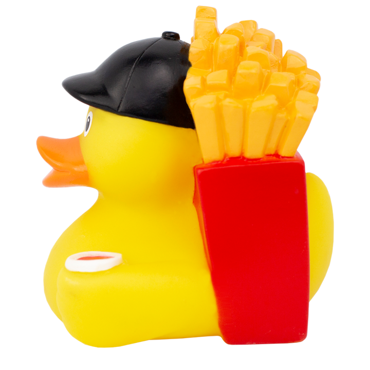 Pommes Tüte Ente Badeente Quietscheente Gummiente Lilalu