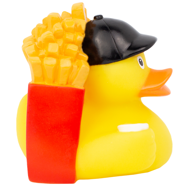 Pommes Tüte Ente Badeente Quietscheente Gummiente Lilalu