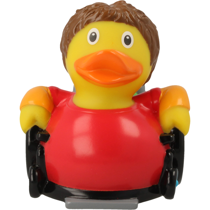 Rollstuhl Ente Badeente Quietscheente Gummiente Lilalu