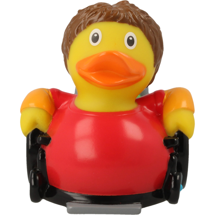 Rollstuhl Ente Badeente Quietscheente Gummiente Lilalu