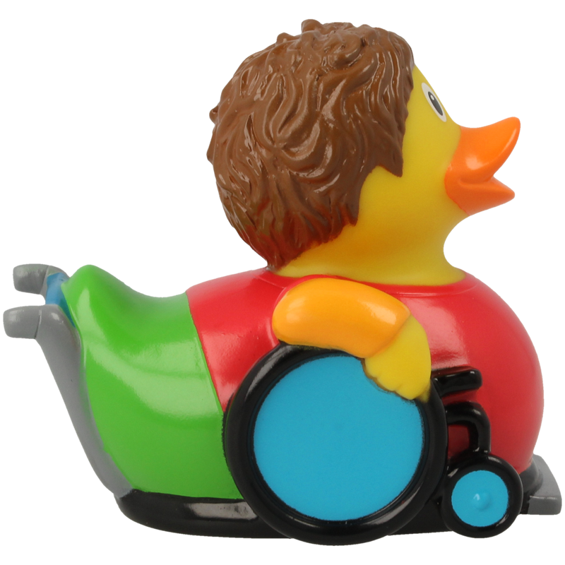 Rollstuhl Ente Badeente Quietscheente Gummiente Lilalu