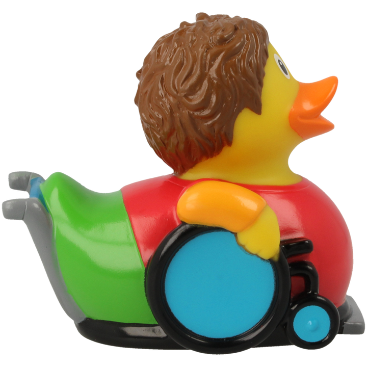Rollstuhl Ente Badeente Quietscheente Gummiente Lilalu