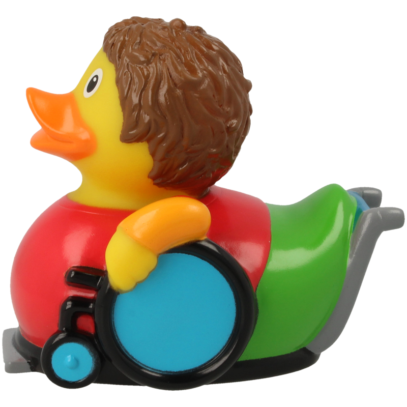 Rollstuhl Ente Badeente Quietscheente Gummiente Lilalu