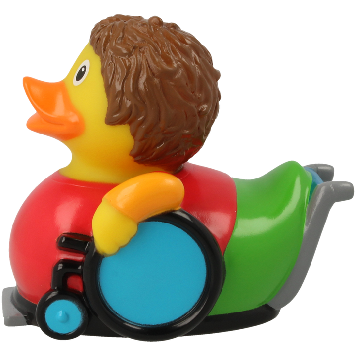 Rollstuhl Ente Badeente Quietscheente Gummiente Lilalu