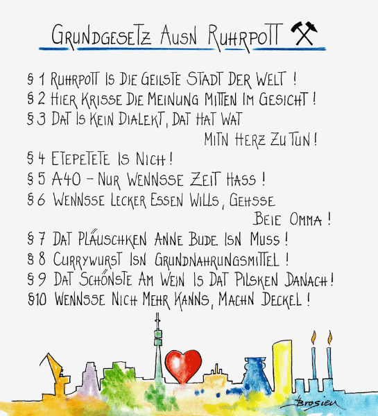 Passepartout Bild Grundgesetz Ausn Ruhrpott 24 x 30 cm Heidemarie Brosien