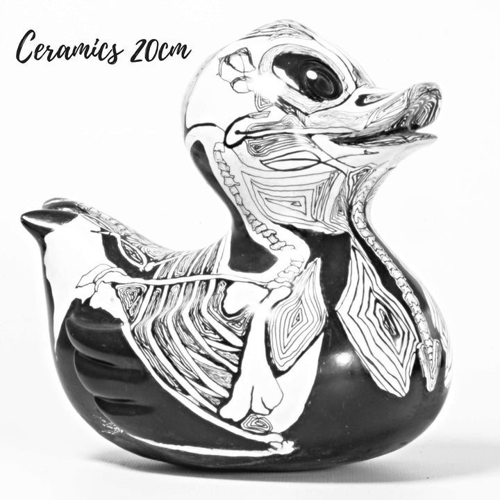 Skeleton Art Duck Kunstobjekt Dekofigur Unikat von Chrysa