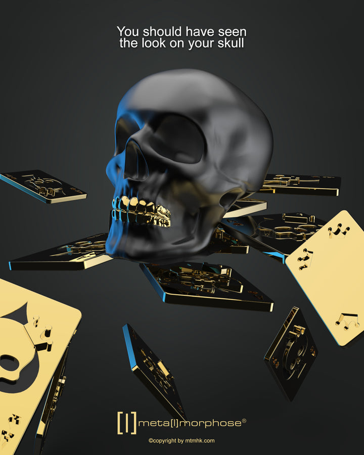 Schlüsselanhänger Totenkopf Skull Metalmorphose mit Spruch