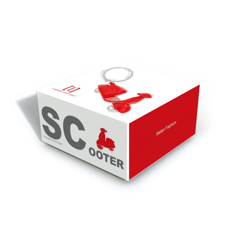 Schlüsselanhänger Scooter Motorroller Moped Vespa Rot Metalmorphose Box