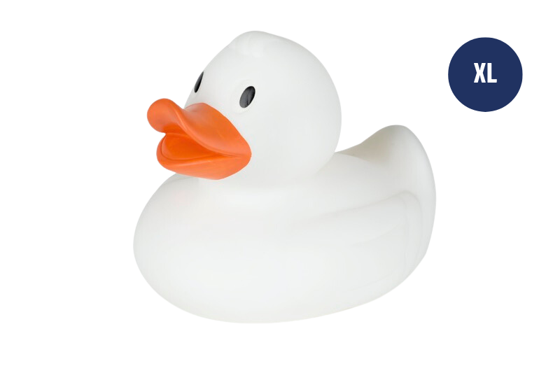 Große XL Ente Schneeweiss Badeente Kentersicher Isabelle Laurier – Entengalerie