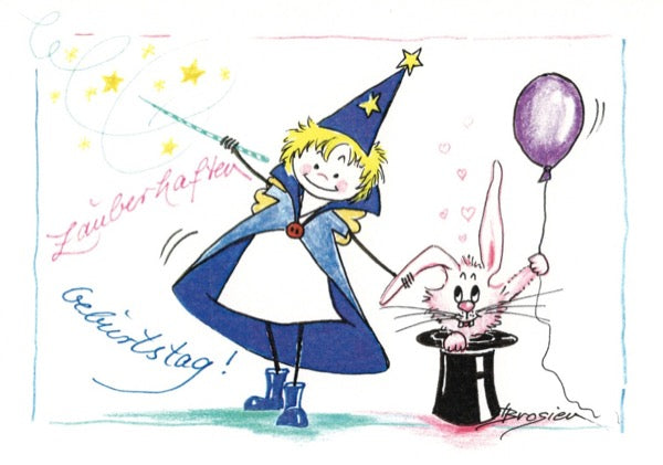 Grußkarte Klappkarte Engel "Zauberhaften Geburtstag" 15 x 11 cm Heidemarie Brosien