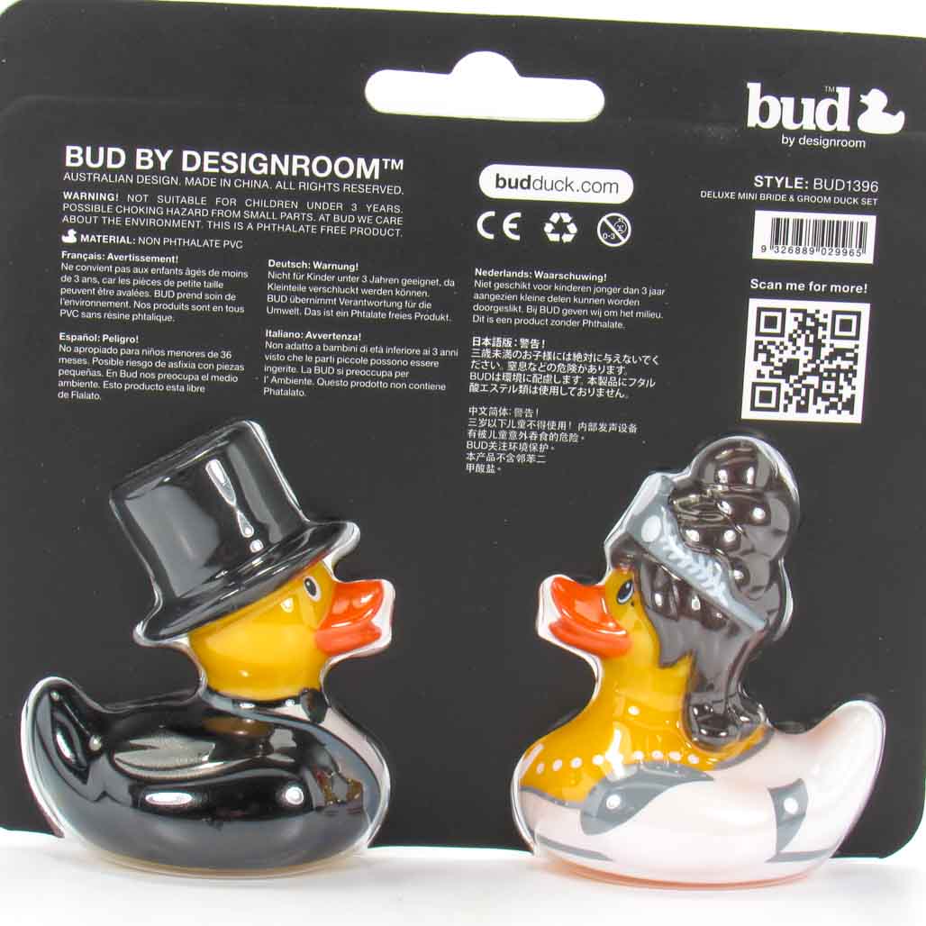 Deluxe Mini Set Bride & Groom BUD Duck Badeenten Quietscheenten